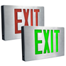 Aluminum Exit Sign, Elevator, Metal, Brushed