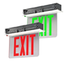 Edge lit, Exit sign, recessed, glass, nice