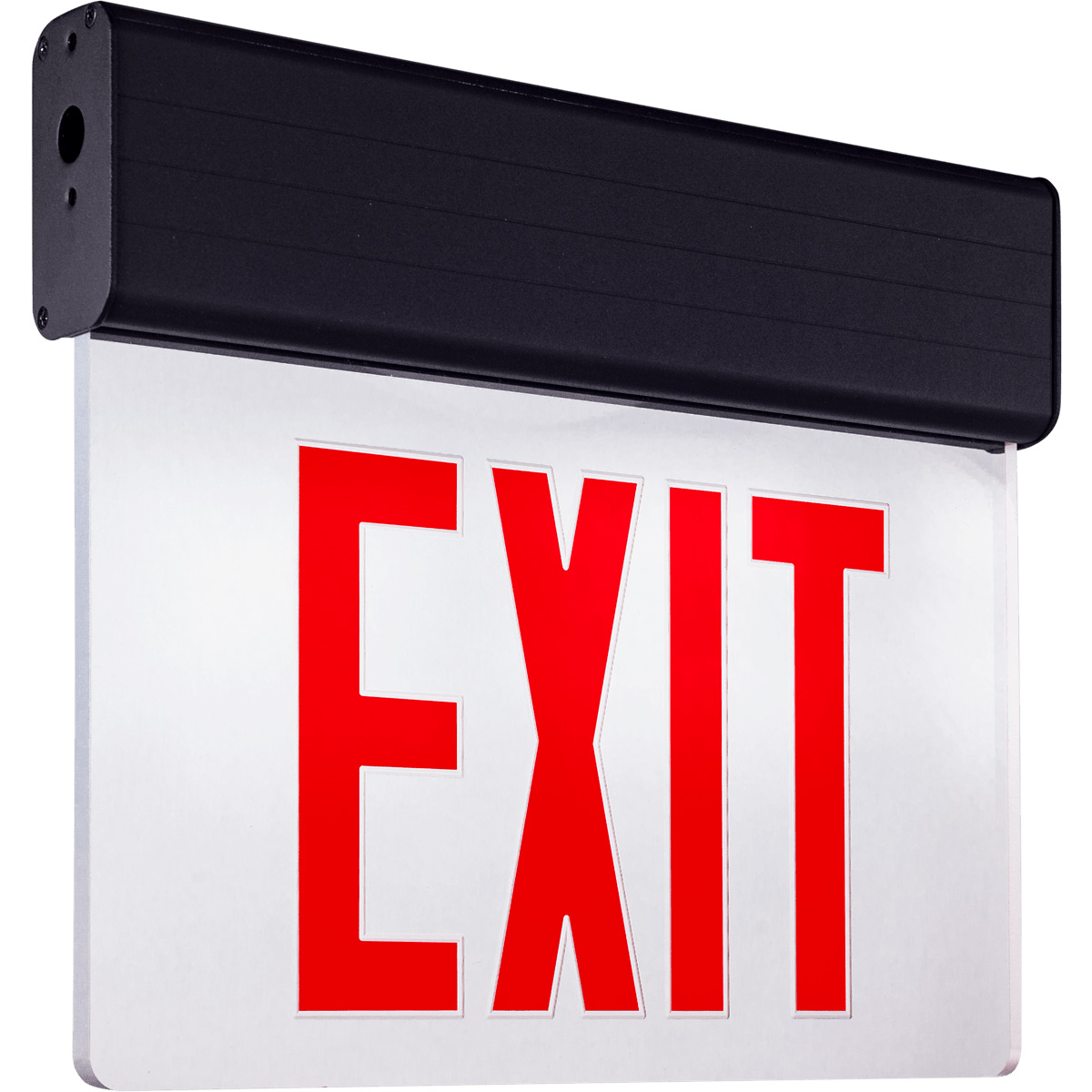 Light Blue USA Recessed Edge-Lit LED Exit Sign