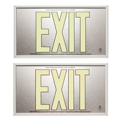 UL924 Brushed Photoluminescent Exit Sign 50ft Rated: Series: EESP