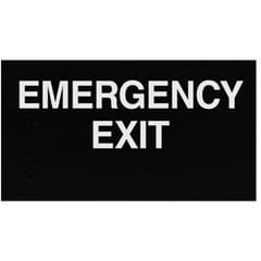 ADA Braille Emergency Exit Sign Engraved Applique Grade 2